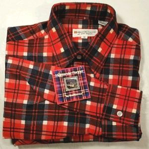 The Highlander Flannel Plaid Shirt Bud Berma Long Sleeve Button Front Sz. M -NEW